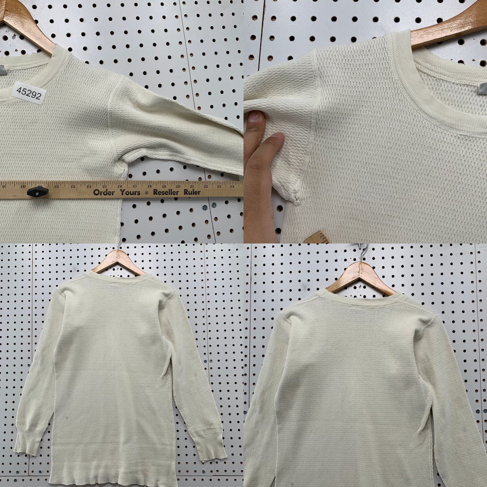 Vintage VINTAGE Bodygard T-Shirt Shirt Mens L Beige Thermal Waffle Knit Long Sleeve 50s 60s Cotton Grunge Winter Fall Spring Mens Size US L / EU 52-54 / 3 - 8 Thumbnail