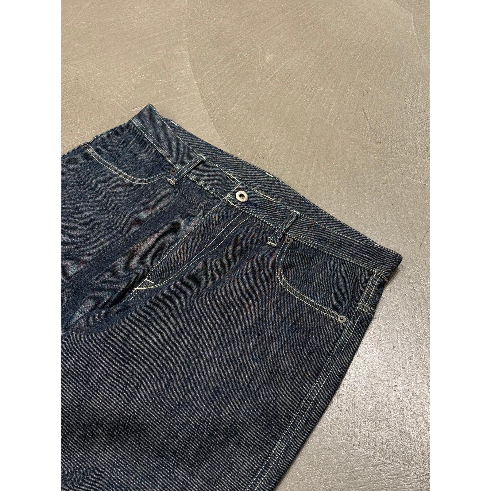 Yohji Yamamoto 2000s Yohji Yamamoto raw wide leg jeans Size ONE SIZE - 4 Thumbnail