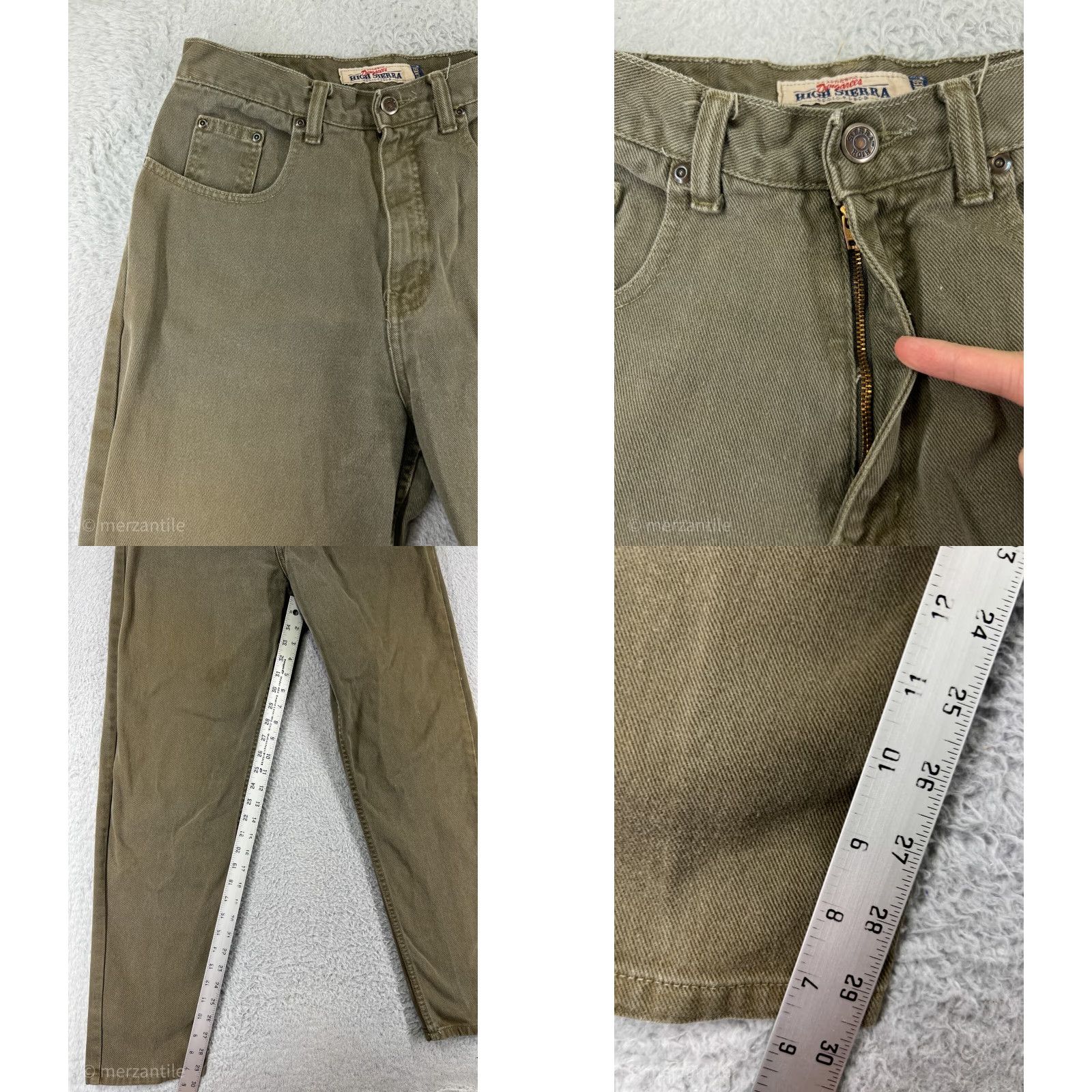 High Sierra VINTAGE High Sierra Jeans Womens 10 Green Denim High Rise Relaxed Tapered 100% Cotton Classic Menswear Size 32" / US 10 / IT 46 - 8 Thumbnail