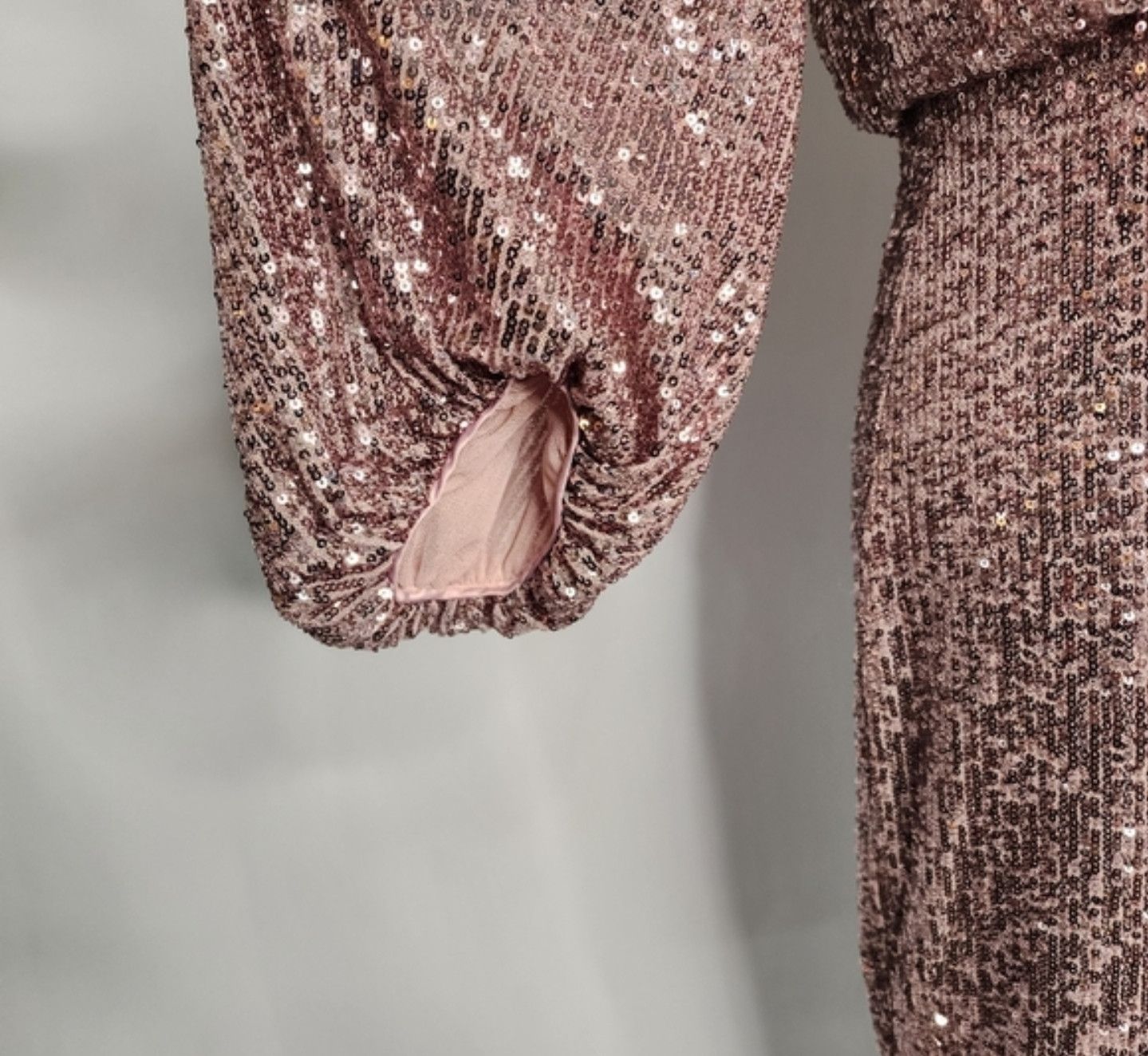 Other Eliza J Cocktail Sequin Mini Dress~ Rose Gold Balloon Sleeve Size M / US 6-8 / IT 42-44 - 5 Thumbnail
