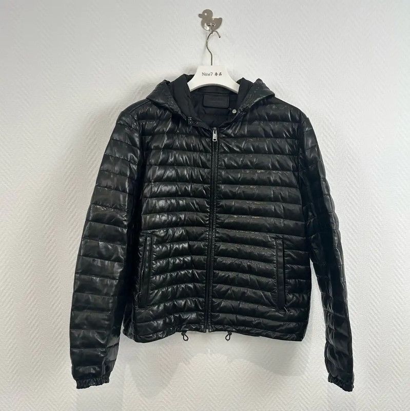 Prada Prada Black Wool Blend Men's Puffer Jacket Size US M / EU 48-50 / 2 - 1 Thumbnail