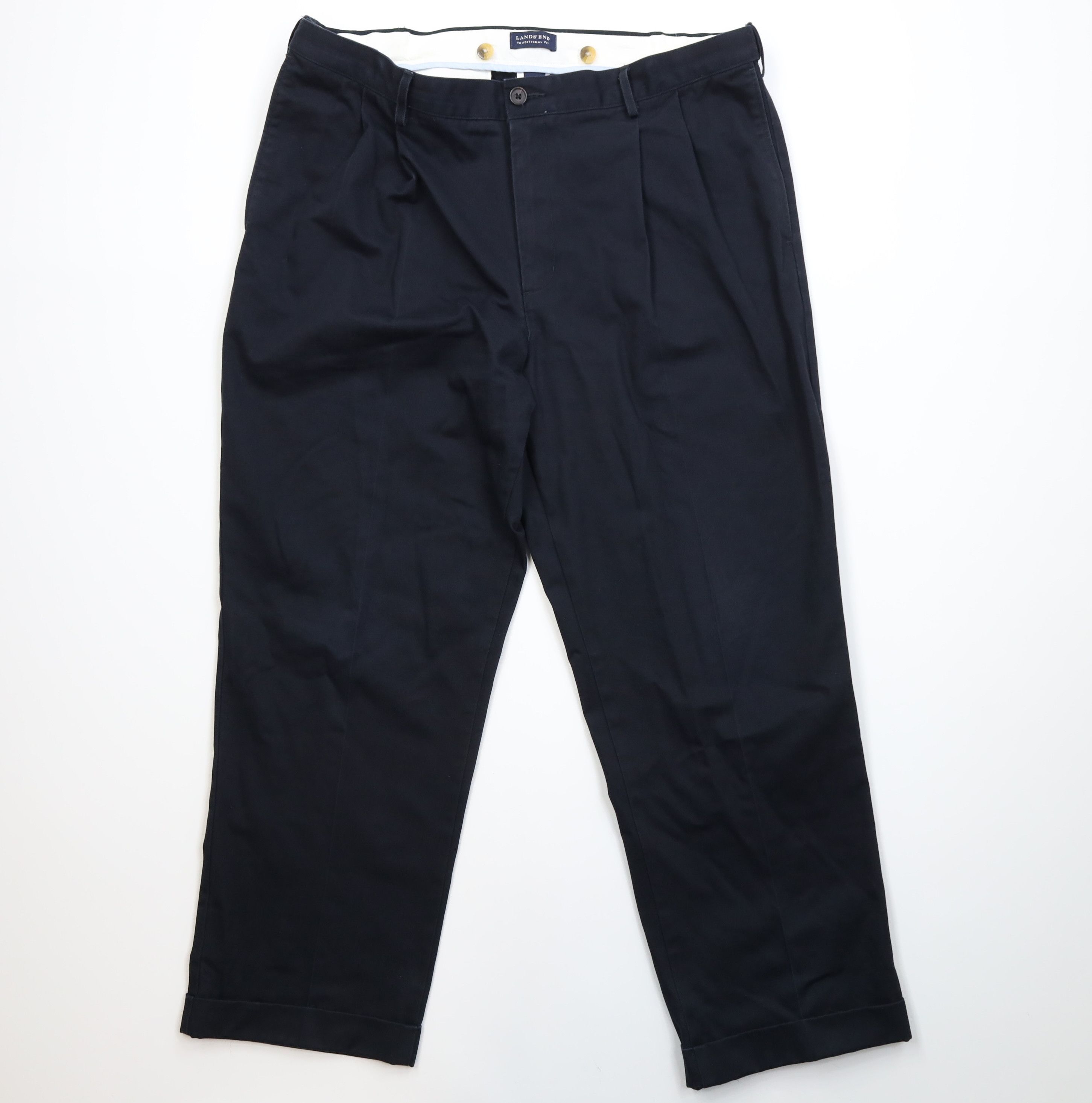 Lands' End Vintage Lands End Wide Leg Chino Pants Trousers Navy Blue Size US 38 / EU 54 - 1 Thumbnail