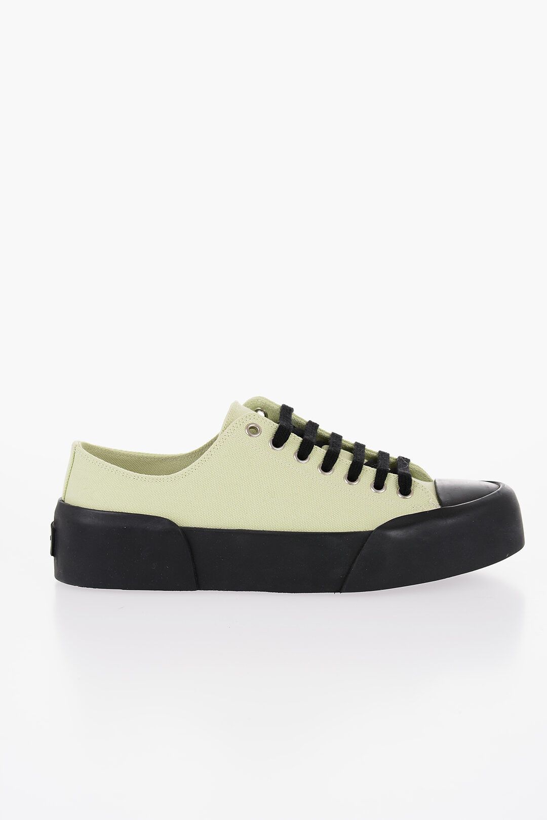 Jil Sander og1mm0625 Canvas Lace-up Sneakers in Light Green/Black Size US 7 / EU 40 - 1 Thumbnail