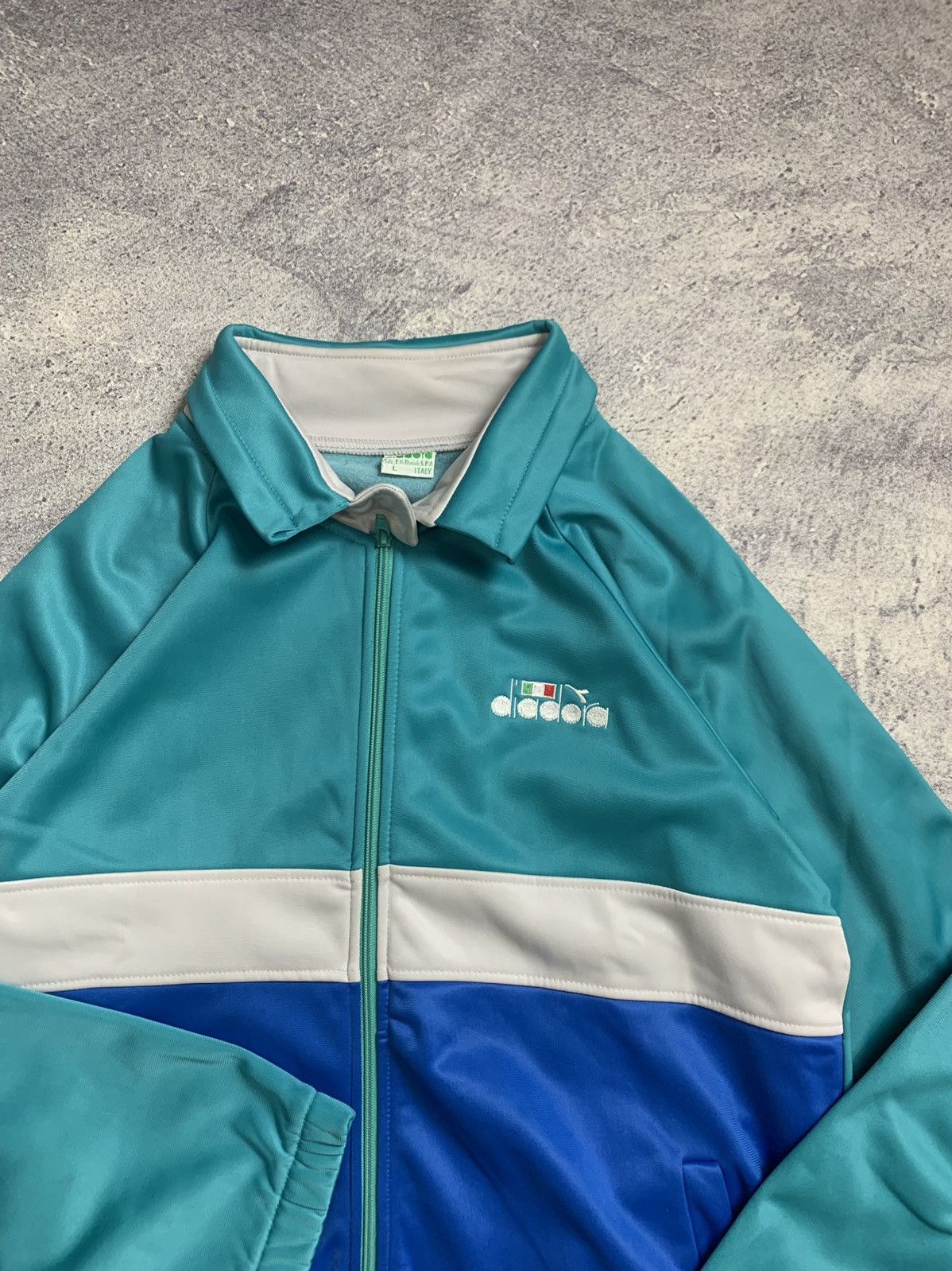Diadora × Vintage Vintage Threetone 'Diadora' Running Jacket Size US L / EU 52-54 / 3 - 3 Thumbnail