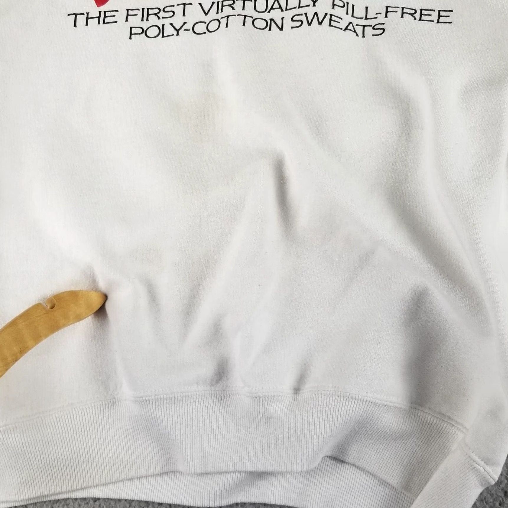 Jerzees VINTAGE Jerzees NuBlend Promo Sweatshirt Shirt Adult Large White 80s 90s Grunge Pullover Mens Size US L / EU 52-54 / 3 - 2 Thumbnail
