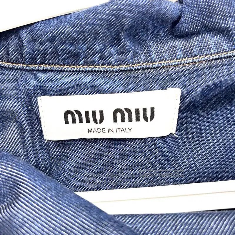 Miu Miu Miu Miu Blue Cotton Shirt for Women . Size XXS / US 00 / IT 34 - 3 Thumbnail