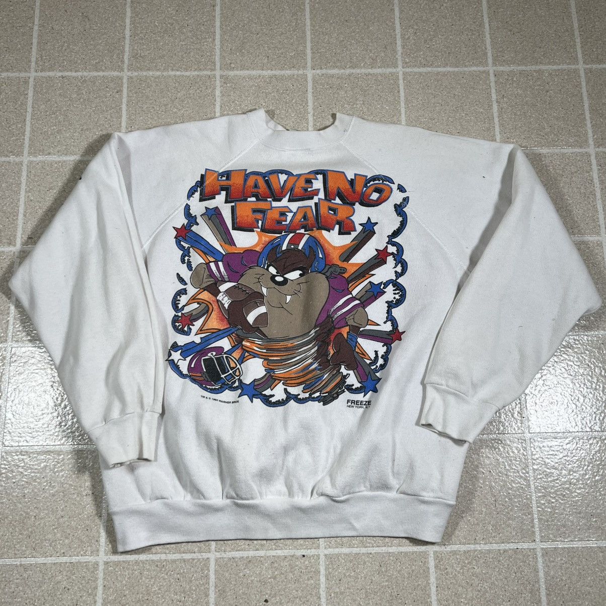 Vintage Vintage 1994 Freeze Taz Looney Tunes Sweatshirt Aop Football Size US M / EU 48-50 / 2 - 5 Thumbnail