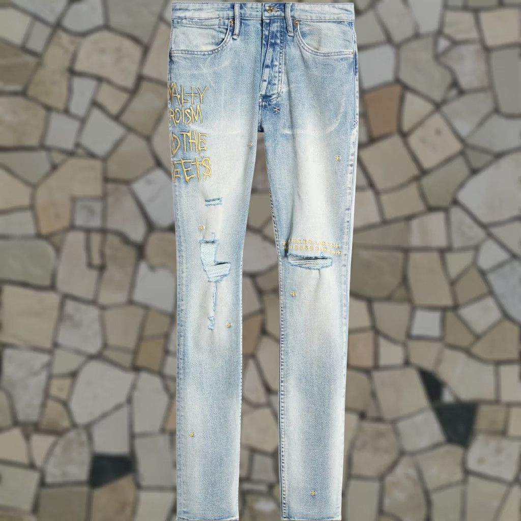 Ksubi Ksubi Jeans Skinny Men 34x32 Van Winkle Mid Blue Ripped C9 Size US 34 / EU 50 - 1 Thumbnail