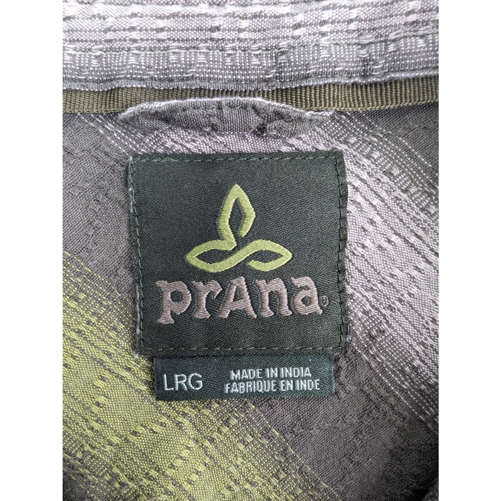 Prana PrAna Men's Size Large Green Brown Textured Long Sleeve Button Up Shirt Outdoors Size US L / EU 52-54 / 3 - 7 Thumbnail