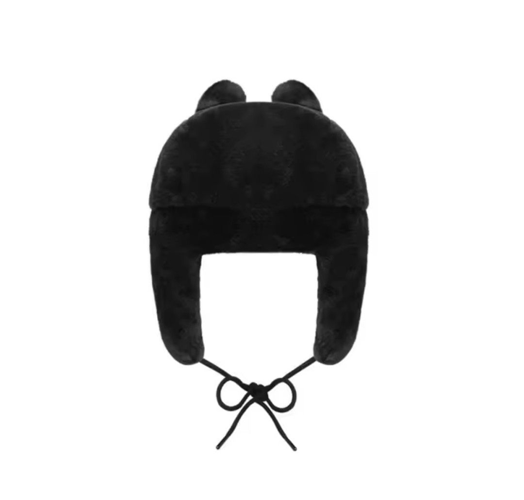 Japanese Brand × Vintage Black Cat Hat Ushanka Hat Cute Winter Hat Size ONE SIZE - 2 Thumbnail