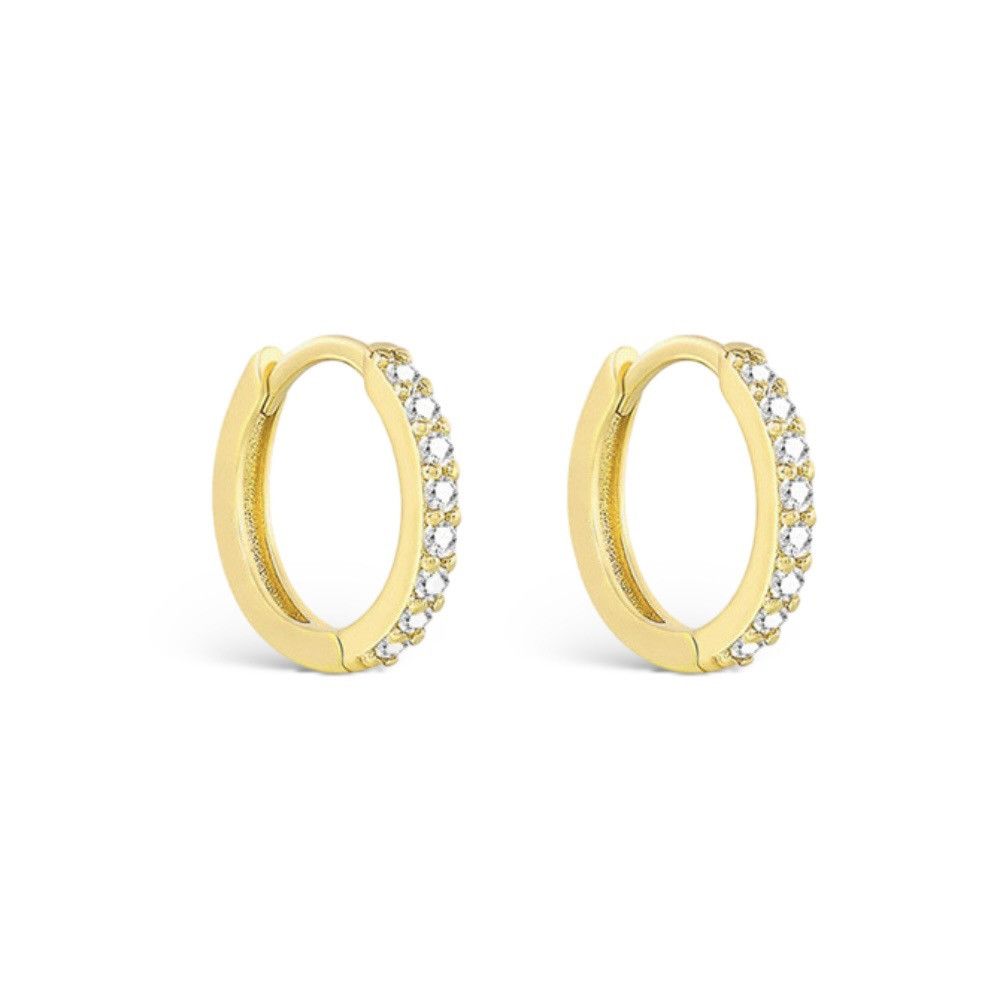 Other 12mm CZ Small Gold Hoop Earrings for Women Men Size ONE SIZE - 1 Thumbnail