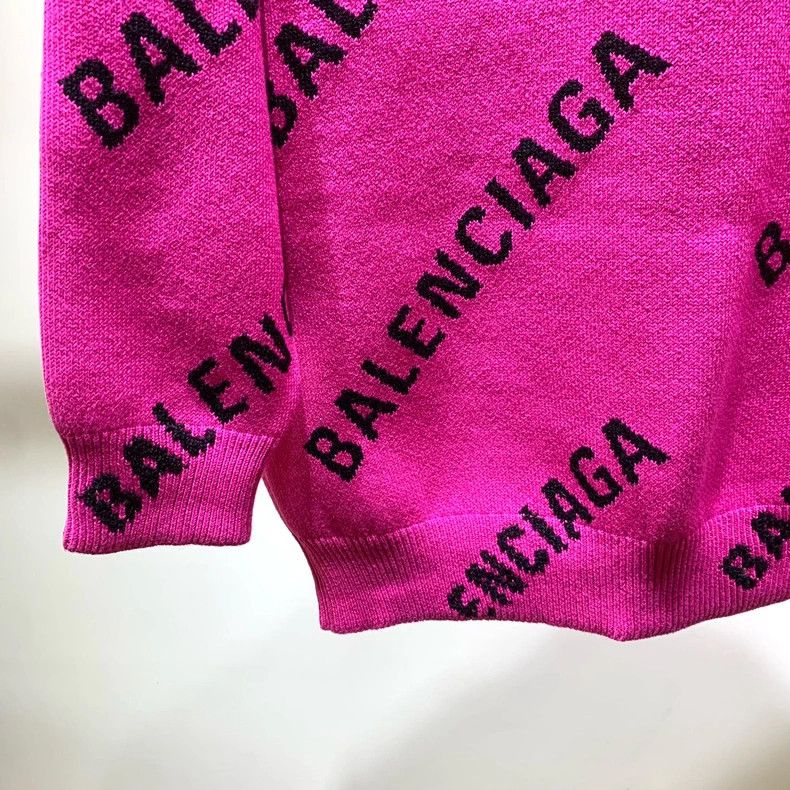 Balenciaga Balenciaga Fuchsia Full Print Knit Sweater Size US XS / EU 42 / 0 - 5 Thumbnail