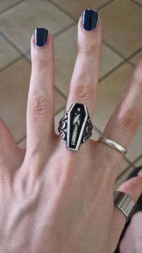 Jewelry Gothic Coffin Ring Jewelry Streetwear Fashion Gift Size ONE SIZE - 2 Thumbnail