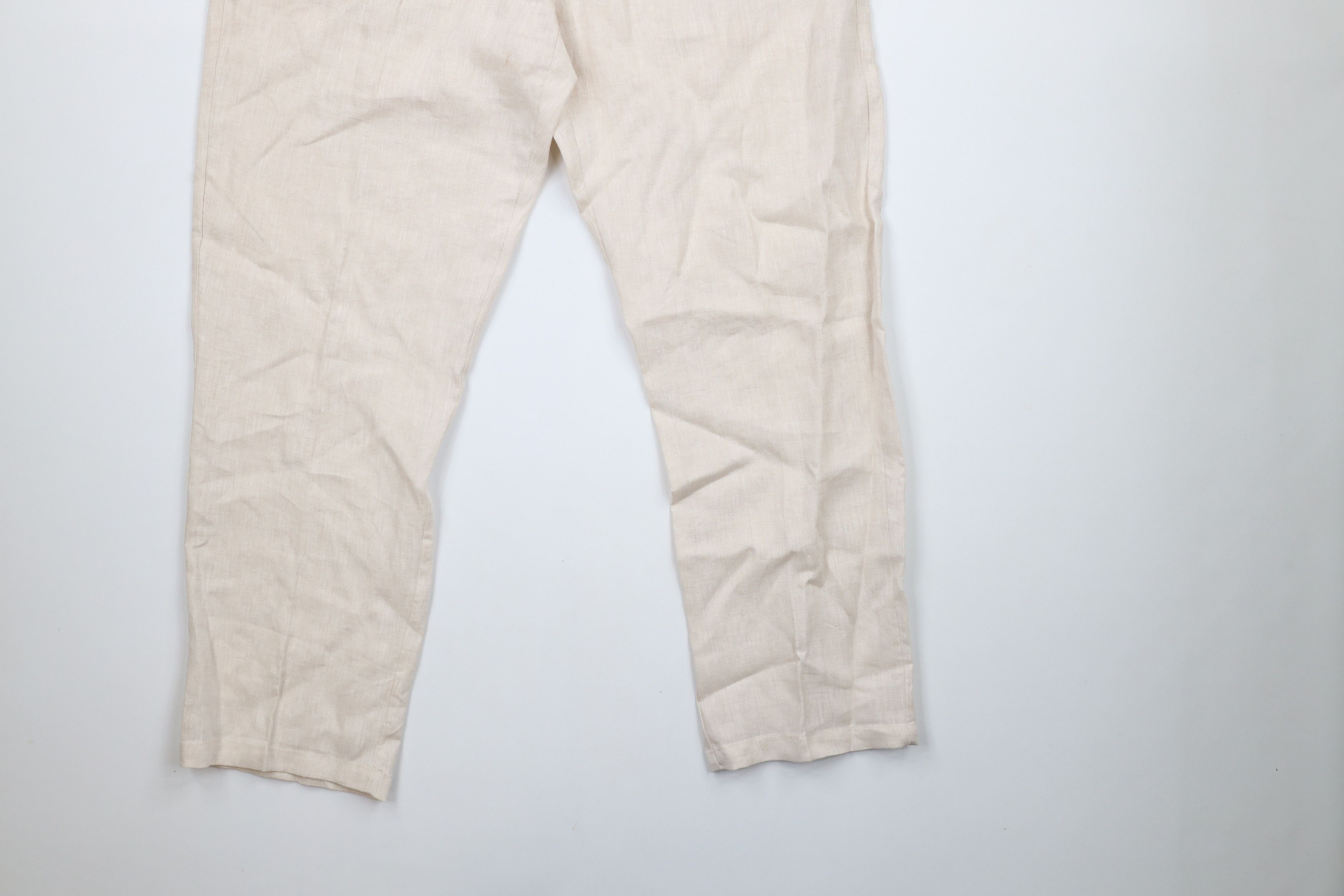Vintage Vintage 90s Streetwear Linen Blend Harem Beach Pants Beige Size US 36 / EU 52 - 4 Thumbnail