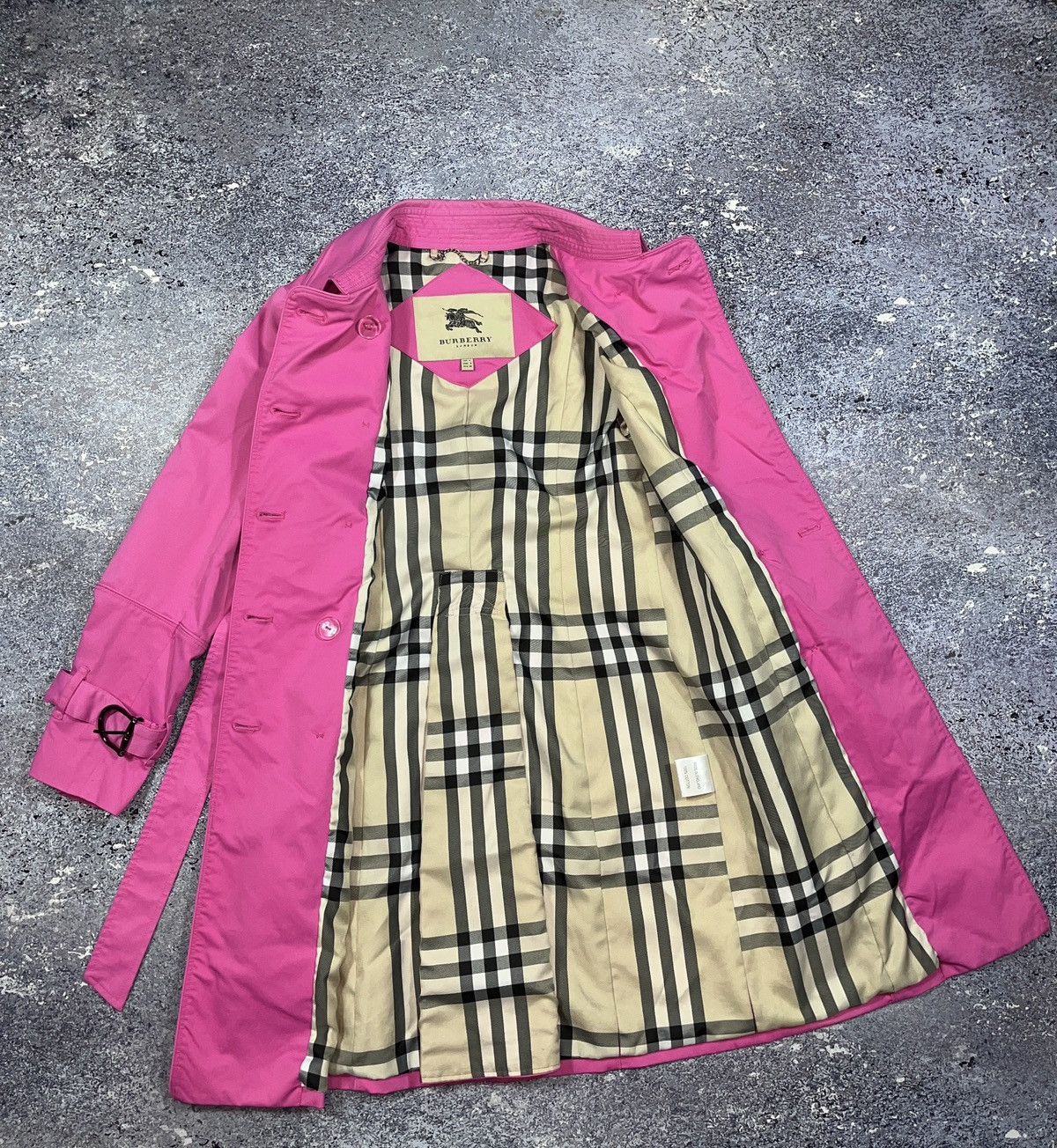 Burberry Rare Pink Barbie Vintage Burberry London Coat Trench Jacket Size S / US 4 / IT 40 - 2 Thumbnail
