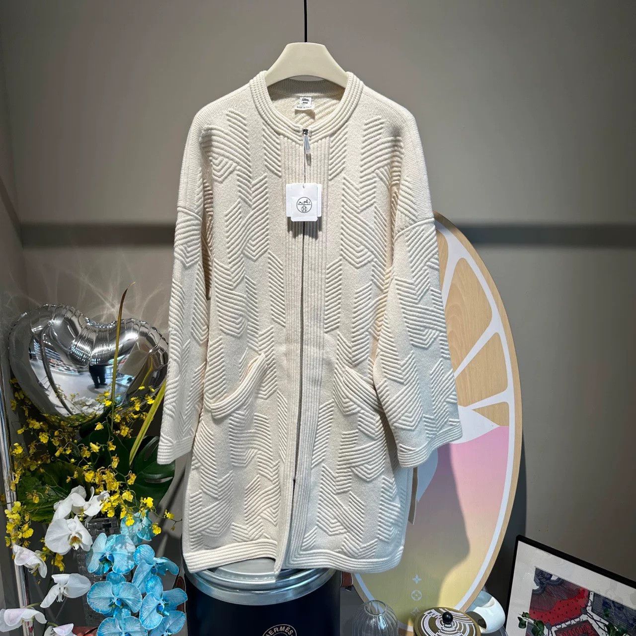Hermes Hermes Off-White Wool Cloak Coat Size US S / EU 44-46 / 1 - 1 Thumbnail