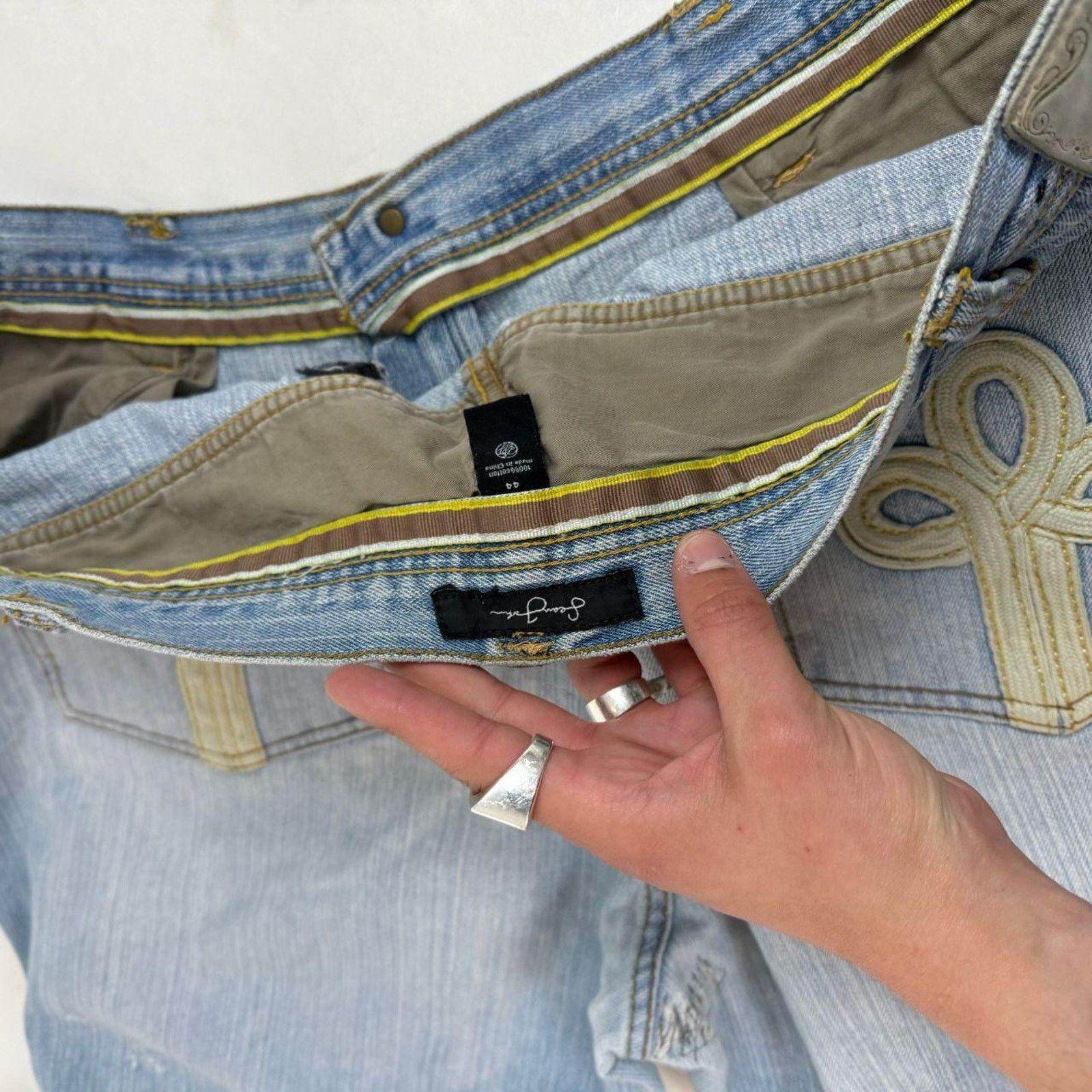 JNCO × Sean John × Vintage Vintage y2k grunge embroidered faded stonewash baggy jeans Size US 42 / EU 58 - 6 Thumbnail
