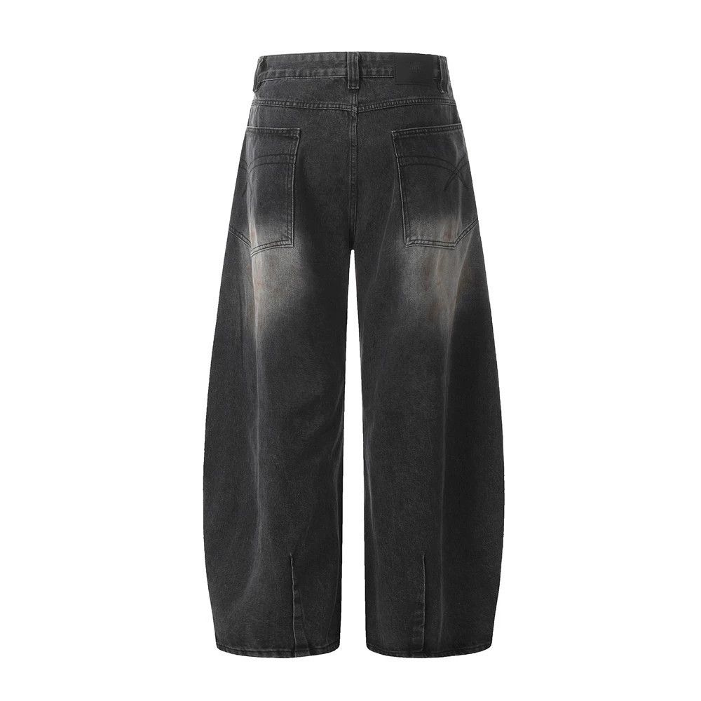 Japanese Brand × Jean Men's dirty wrinkled loose washed distressed scimitar jeans Size US 32 / EU 48 - 2 Thumbnail