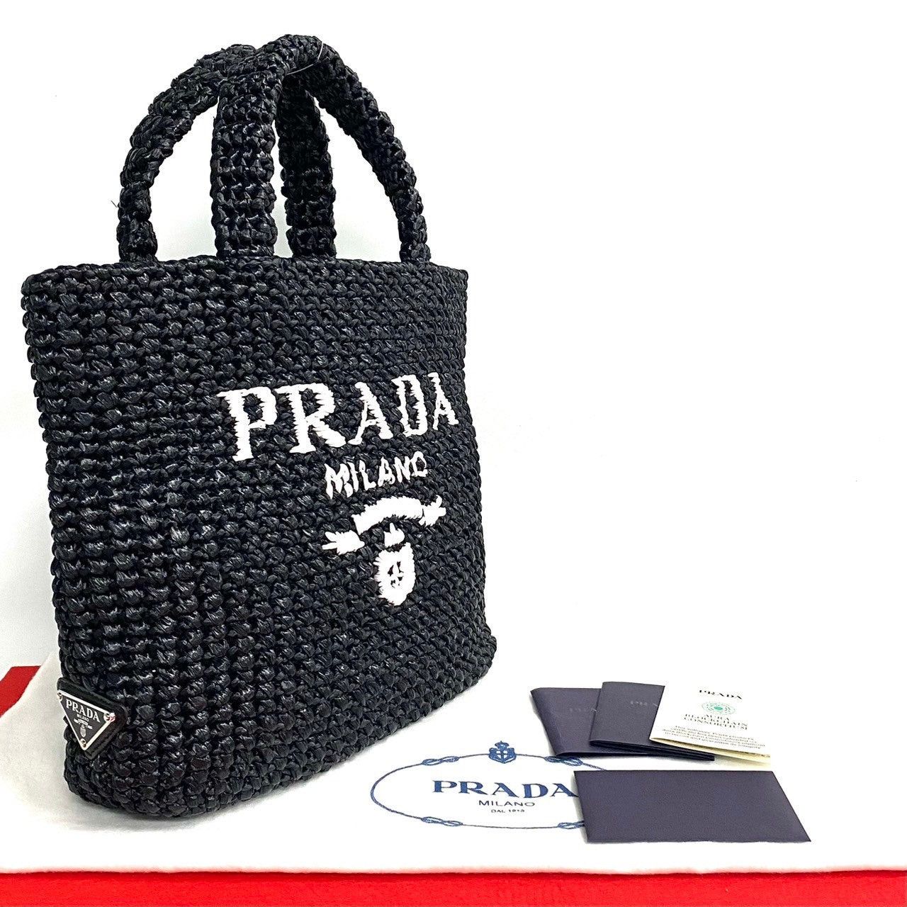 Prada Prada Handbag Black Raffia Size ONE SIZE - 1 Thumbnail