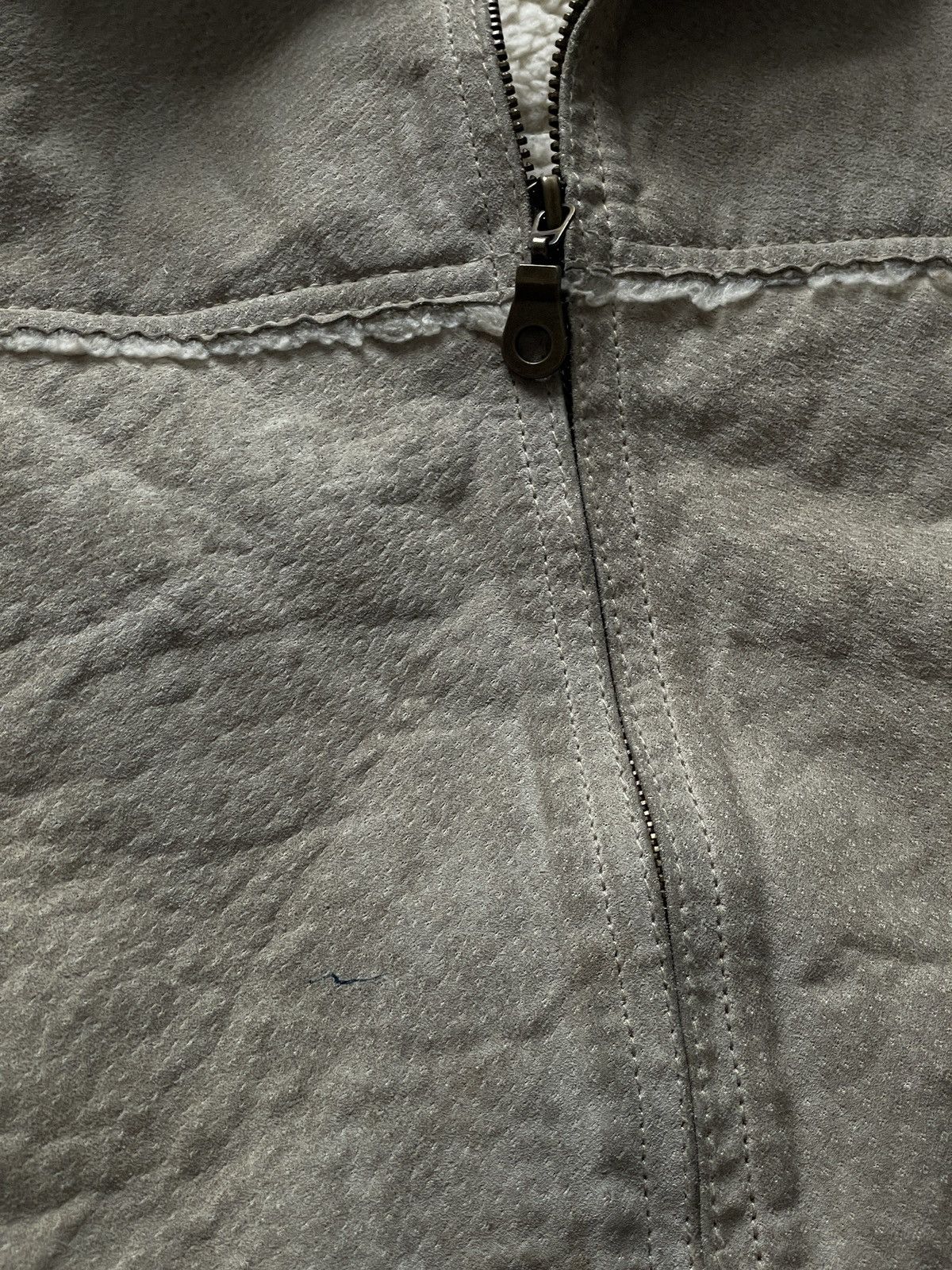 Vintage Beige Leather jacket with teddy fur inside Size US M / EU 48-50 / 2 - 12 Thumbnail