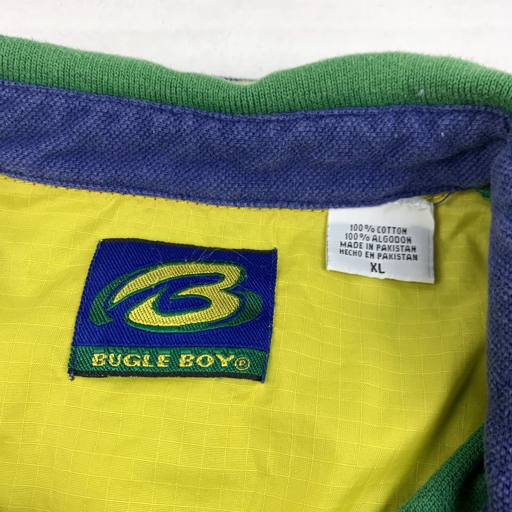 Bugle Boy VINTAGE Bugle Boy Polo Shirt Adult XL Green Stripes 90s Y2K Collared Shirt Mens Size US XL / EU 56 / 4 - 3 Thumbnail