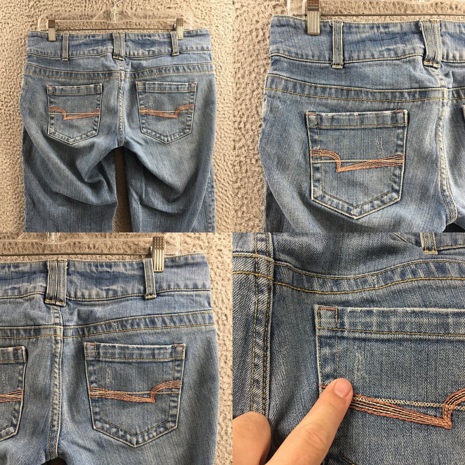 Vintage American Eagle Straight Leg Jeans Womens 10 Blue Denim Button Front Zip Fly Jeans Women 10 Blue Denim Belt 5-Pocket Solid Vintage No? Size 32" / US 10 / IT 46 - 9 Thumbnail