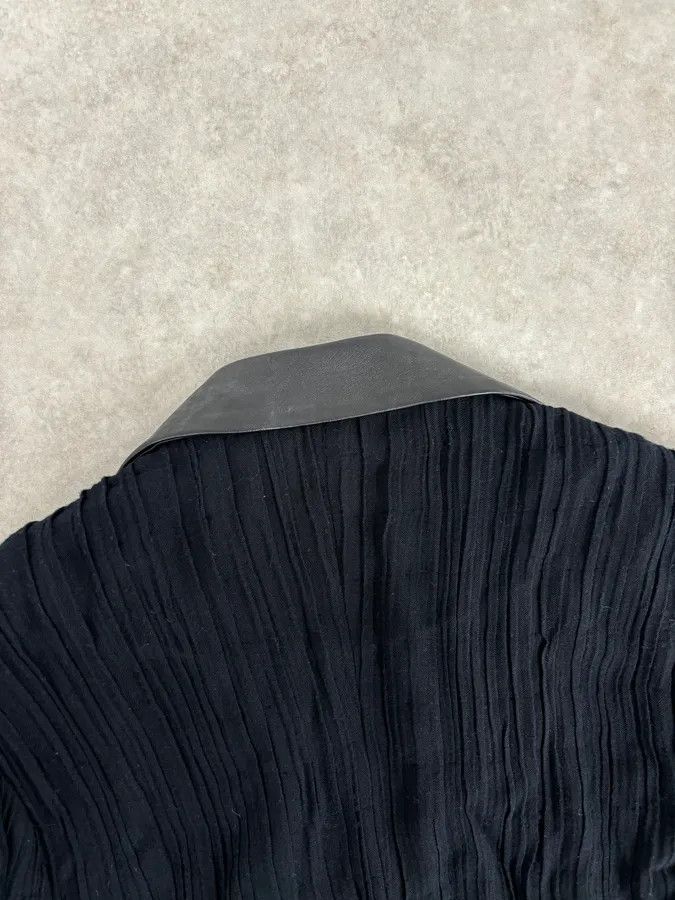 Roberto Cavalli SS2005 Cavalli Black Pleated Hybrid Blazer Jacket Size 42R - 6 Thumbnail