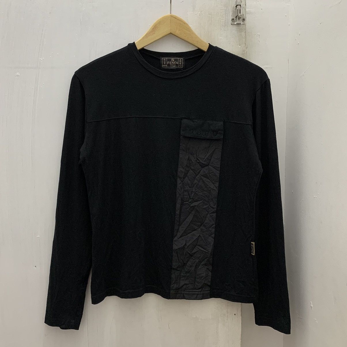 image of Fendi Jeans Long Sleeve in Black, Men's (Size Small)