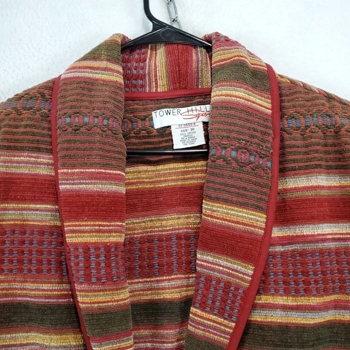 Vintage VINTAGE Tower Hill Sport Womens Blazer Shirt 16 Red Aztec Tapestry 80s Womens Size XXL / US 16-18 / IT 52-54 - 4 Thumbnail