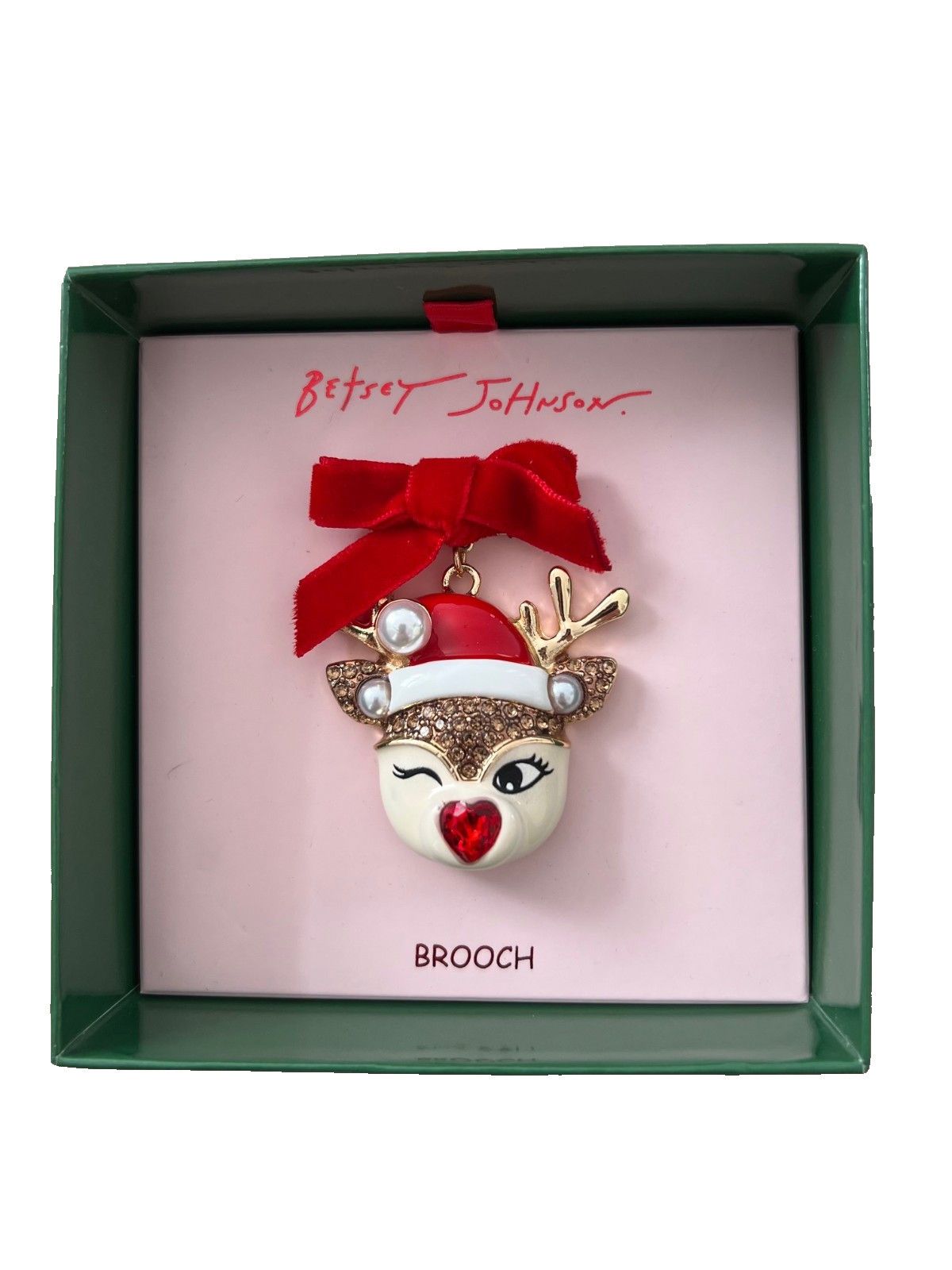 Betsey Johnson Betsey Johnson Holiday Christmas Santa Baby Reindeer Brooch Size ONE SIZE - 5 Thumbnail