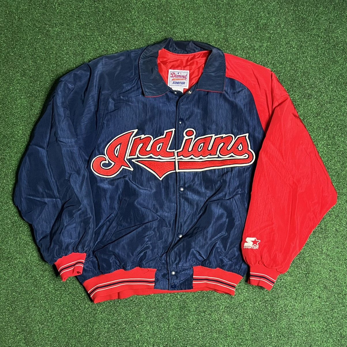 MLB × Starter × Vintage Vintage 90s Cleveland Indians Starter Jacket Size US L / EU 52-54 / 3 - 1 Thumbnail