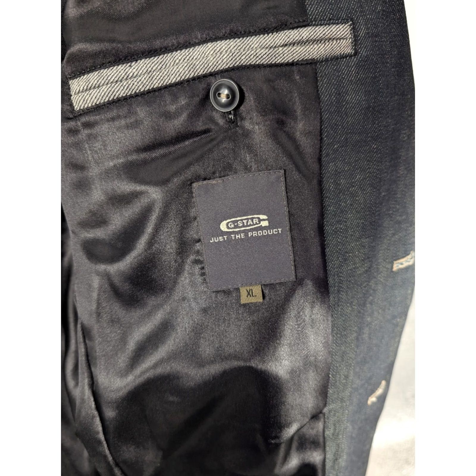 G-Star VINTAGE G-Star Raw Shield Blazer Denim Jacket XL 44 Mid-Length Men Blue Denim Coat Blazer Stars 2000s HipHop Rock Size US XL / EU 56 / 4 - 6 Thumbnail