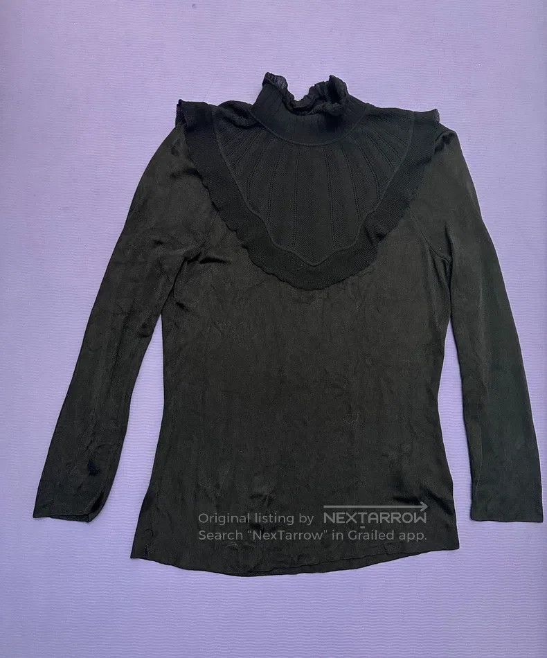Hermes Hermes Knit Long Sleeve Shirt, Black Half Turtleneck Size S / US 4 / IT 40 - 1 Thumbnail