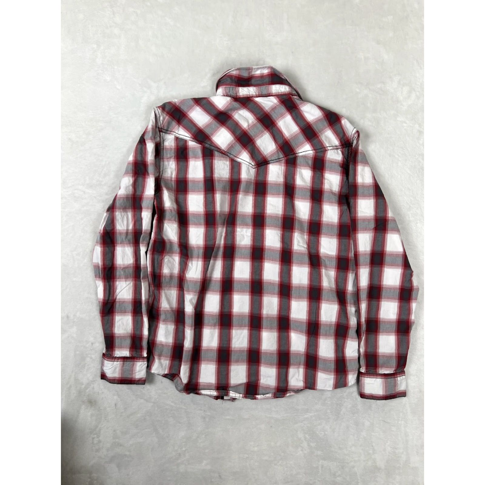Cody James Cody James Shirt Mens Large Red Gray Plaid Western Snap Front Long Sleeve Size US L / EU 52-54 / 3 - 7 Thumbnail