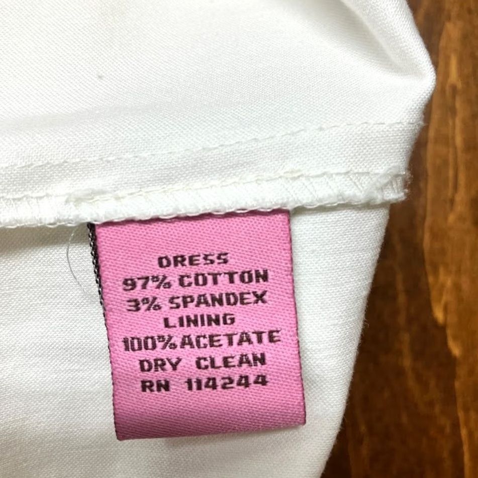 Vintage Eliza J White Floral Fit & Flare Dress Sleeveless V-Neck Size 4 Women's Knee Length Womens Size S / US 4 / IT 40 - 7 Thumbnail