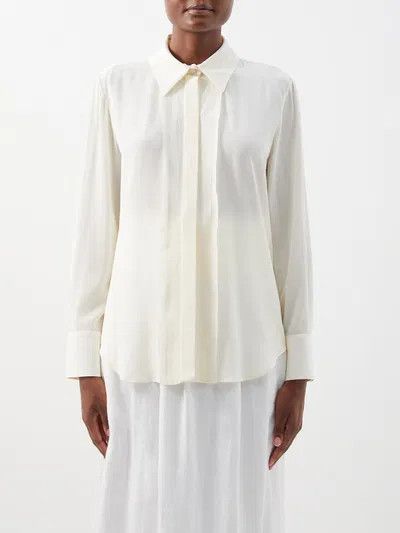 Chloe o1y0825 Silk Shirt in Cream Size S / US 4 / IT 40 - 1 Thumbnail