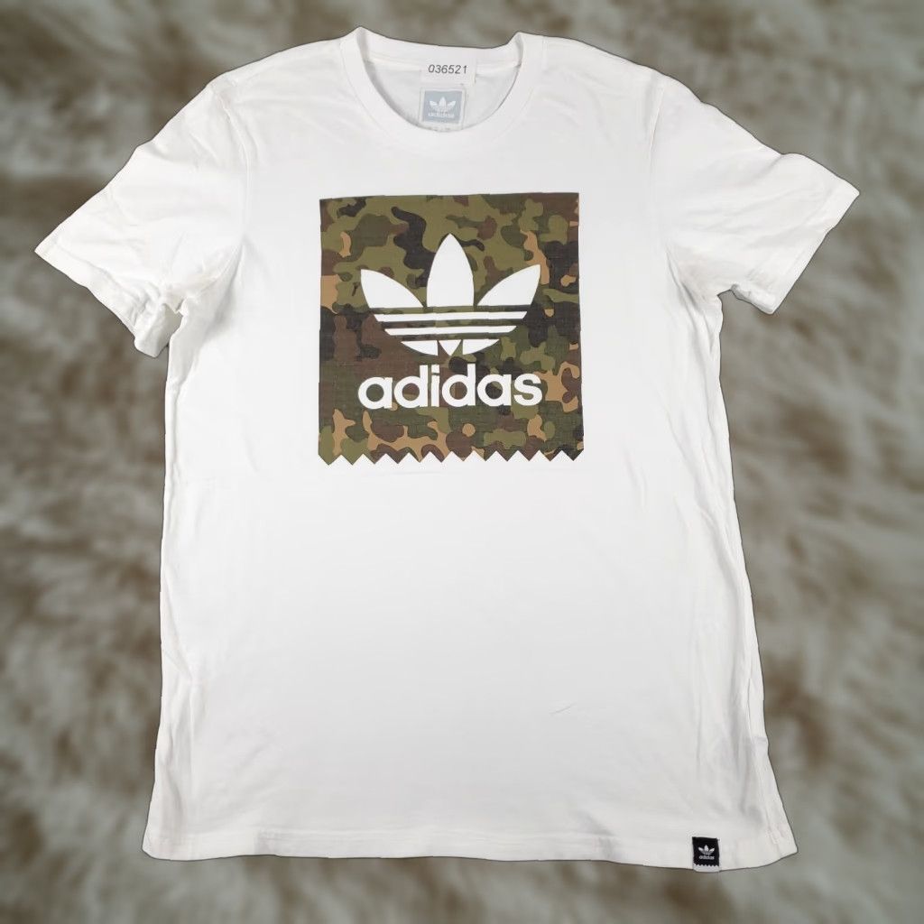 Adidas Adidas Men's Medium White Camo Logo Casual T-Shirt Short Sleeve Sports Size US M / EU 48-50 / 2 - 1 Thumbnail