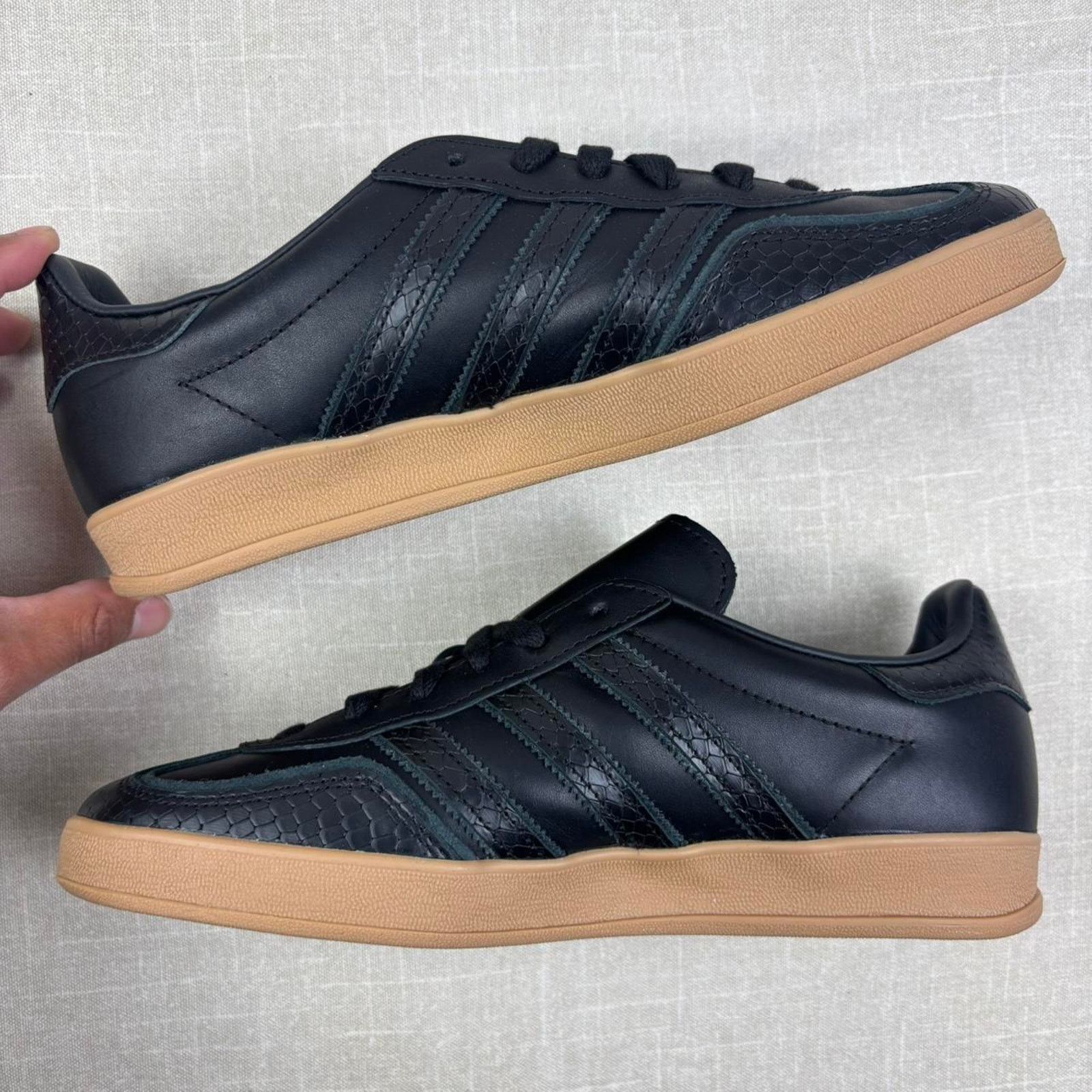 Adidas 🐍 Adidas Gazelle Indoor “Core Black Snakeskin” 8W Size US 8 / IT 38 - 4 Thumbnail