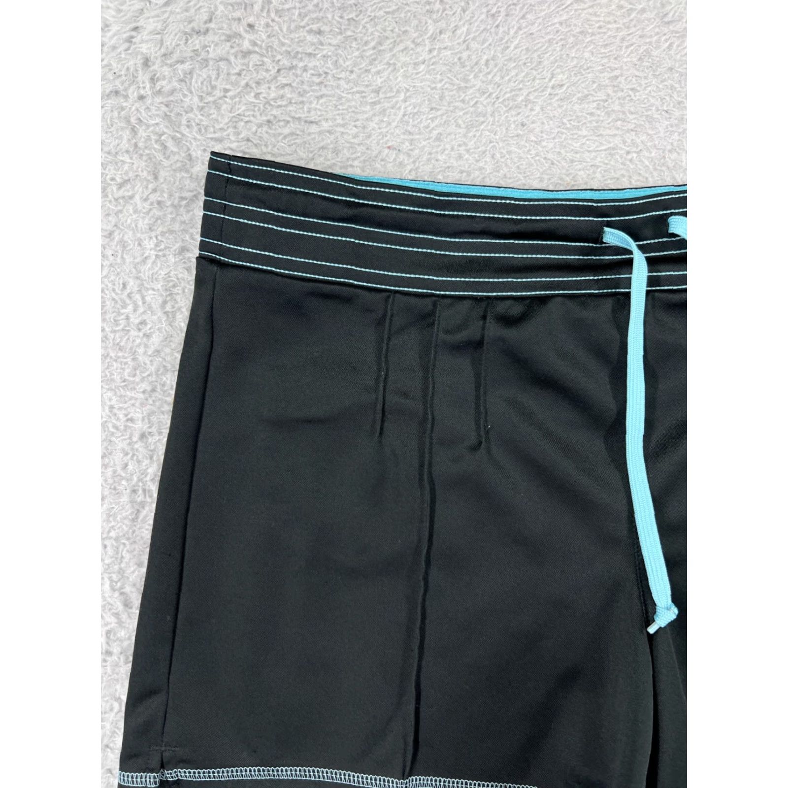 Adidas Adidas Shorts Womens Small Black Blue 100% Polyester Drawstring Gym Running Size 30" / US 8 / IT 44 - 7 Thumbnail