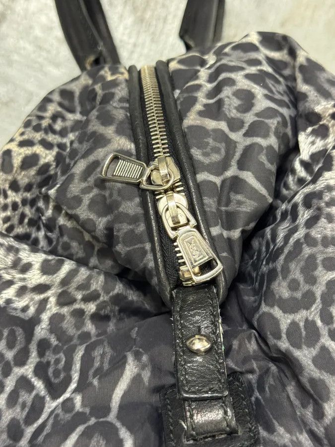 Yves Saint Laurent 2000s Yves Saint Laurent Easy Leopard Print Nylon Handle Bag Size ONE SIZE - 11 Thumbnail