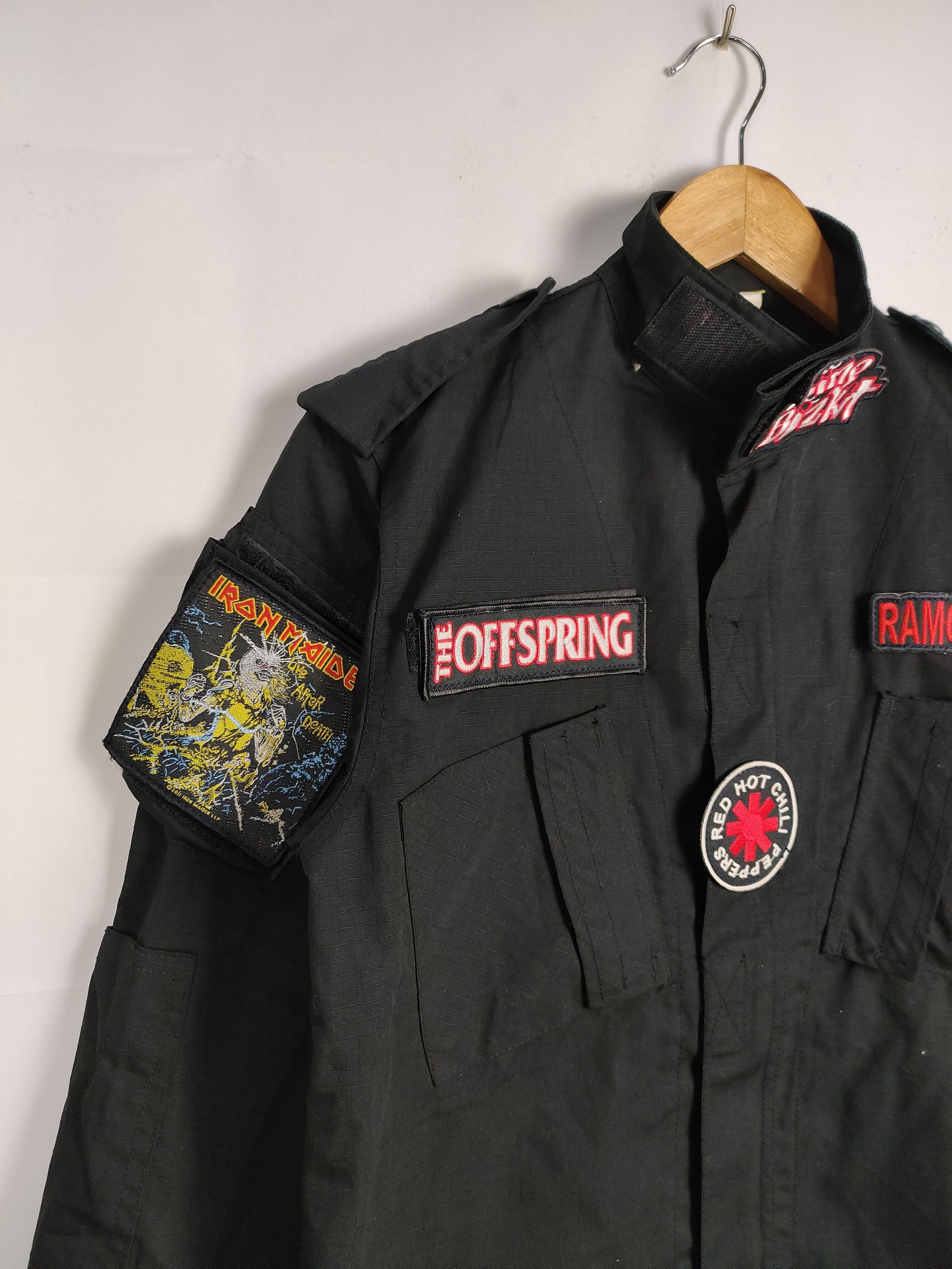 Band Tees Black Military Jacket with Bands Patches Size US M / EU 48-50 / 2 - 2 Thumbnail