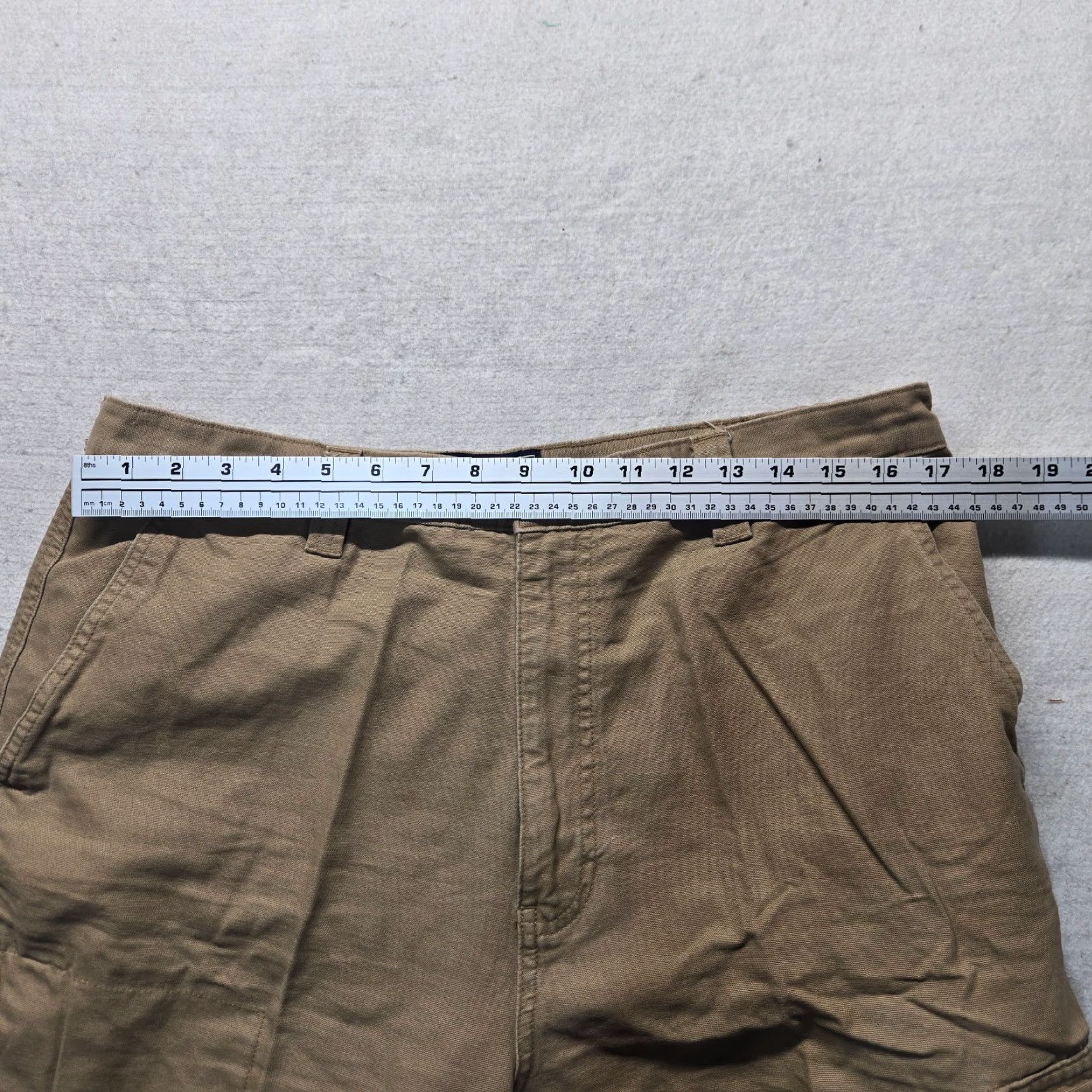 Vintage VINTAGE Saddlebred Men's Cargo Shorts Casual Khaki Tan Brown Medium 36 Zipper Pockets Stretch Size US 36 / EU 52 - 3 Thumbnail
