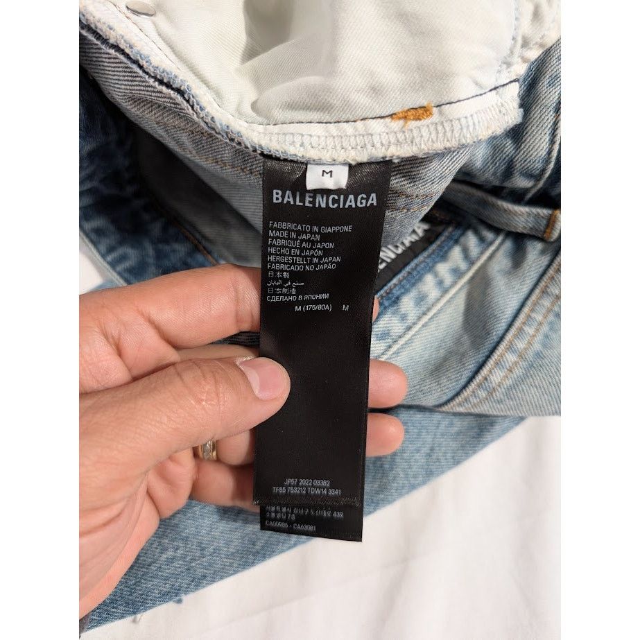 Balenciaga o1rshd1 Slim Shorts Organic Japanese Twill in Eco Blue Size US 32 / EU 48 - 13 Thumbnail