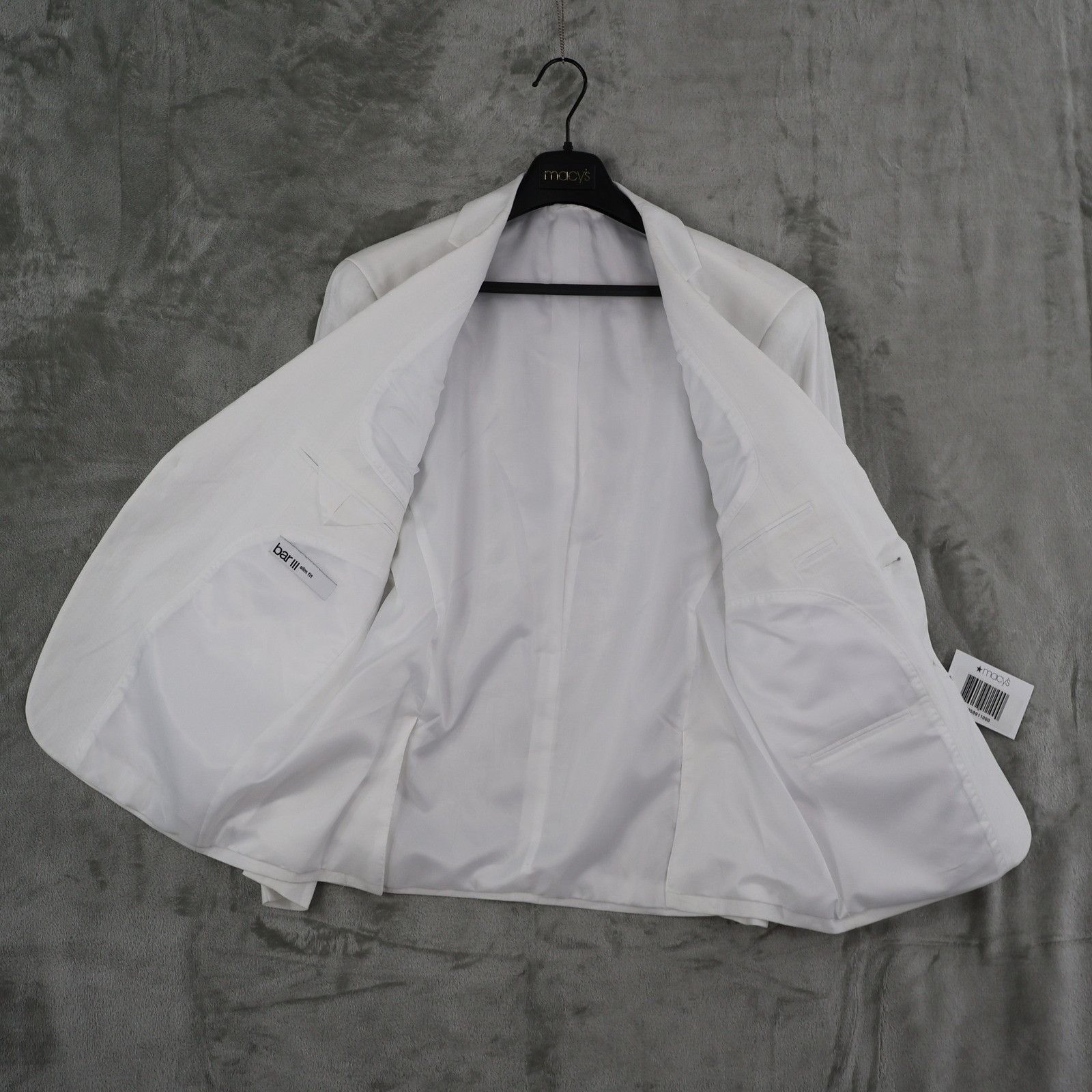 Bar III Bar III Slim Fit Linen Blazer Mens 42S White Preppy Classic Size 42S - 6 Thumbnail
