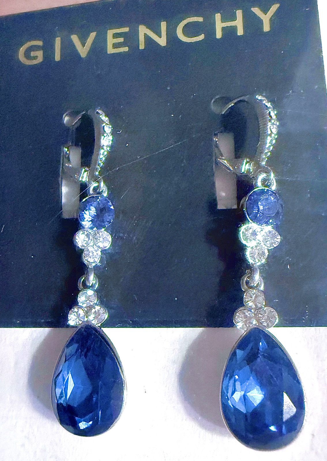 Givenchy Givenchy double-drop Crystal earrings, Rhodium Blue/Silver.. Size ONE SIZE - 13 Thumbnail