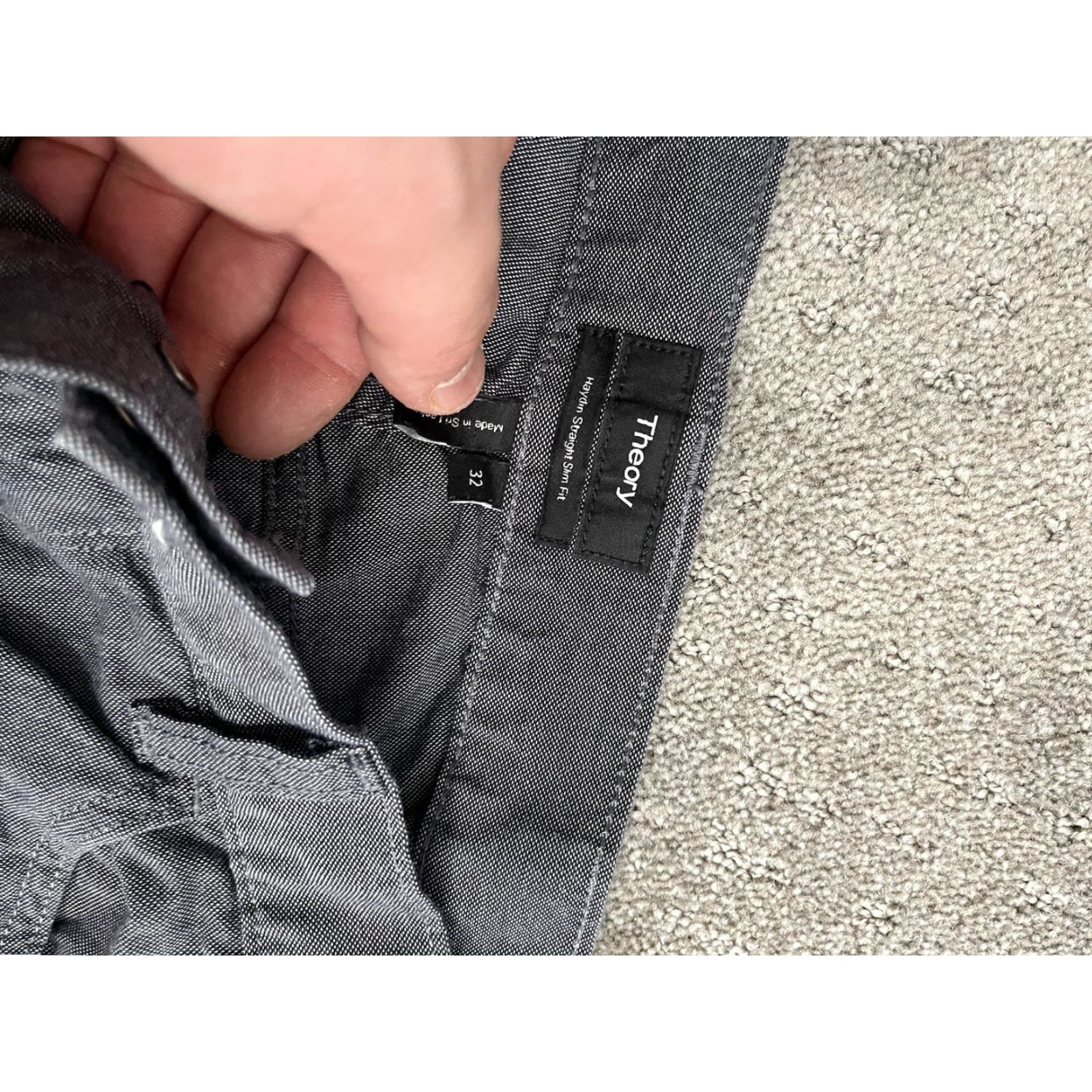 Theory Theory Mens Slim Fit Chino Pants Gray 32x28 Pants Men Slim Gray 32 28 Straight 5 Pocket Button Zip Shirt/ trousers? Size US 32 / EU 48 - 4 Thumbnail