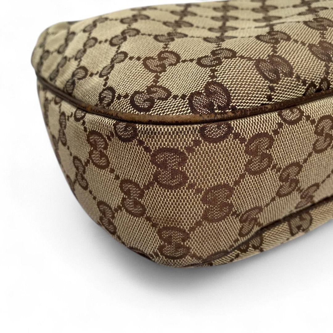 Gucci Gucci - Hobo Handbag Shoulder Bag Monogram Brown Leather GG Size ONE SIZE - 5 Thumbnail