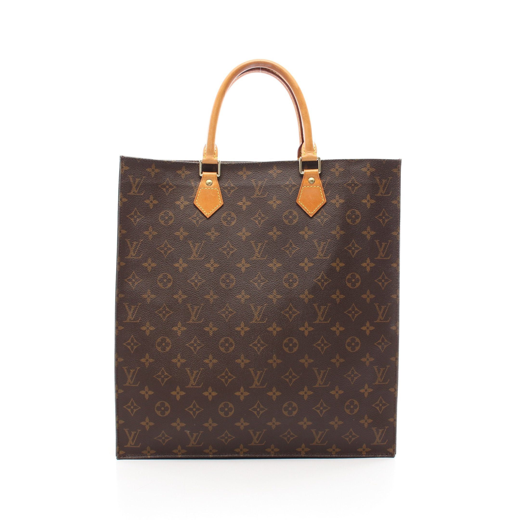 Louis Vuitton Louis Vuitton Sac Plat Monogram Handbag Tote Bag Leather Brown Size ONE SIZE - 1 Thumbnail