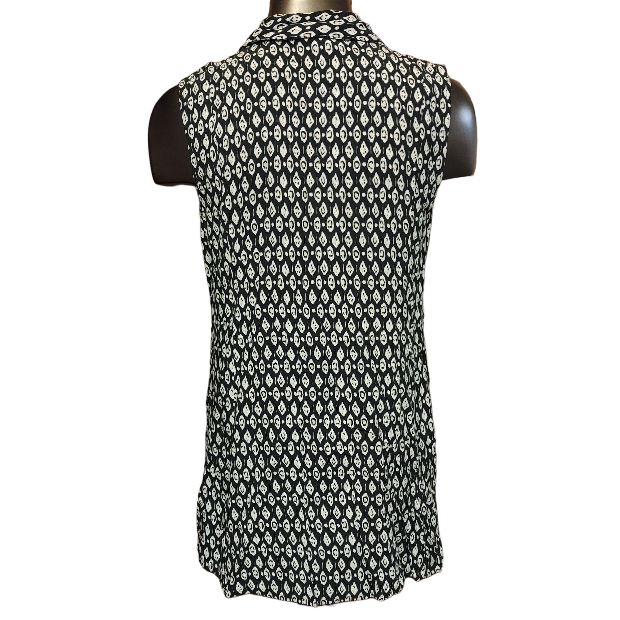 Other J. Jill Women's Black & White Button Down Sleeveless Top S Size S / US 4 / IT 40 - 2 Thumbnail