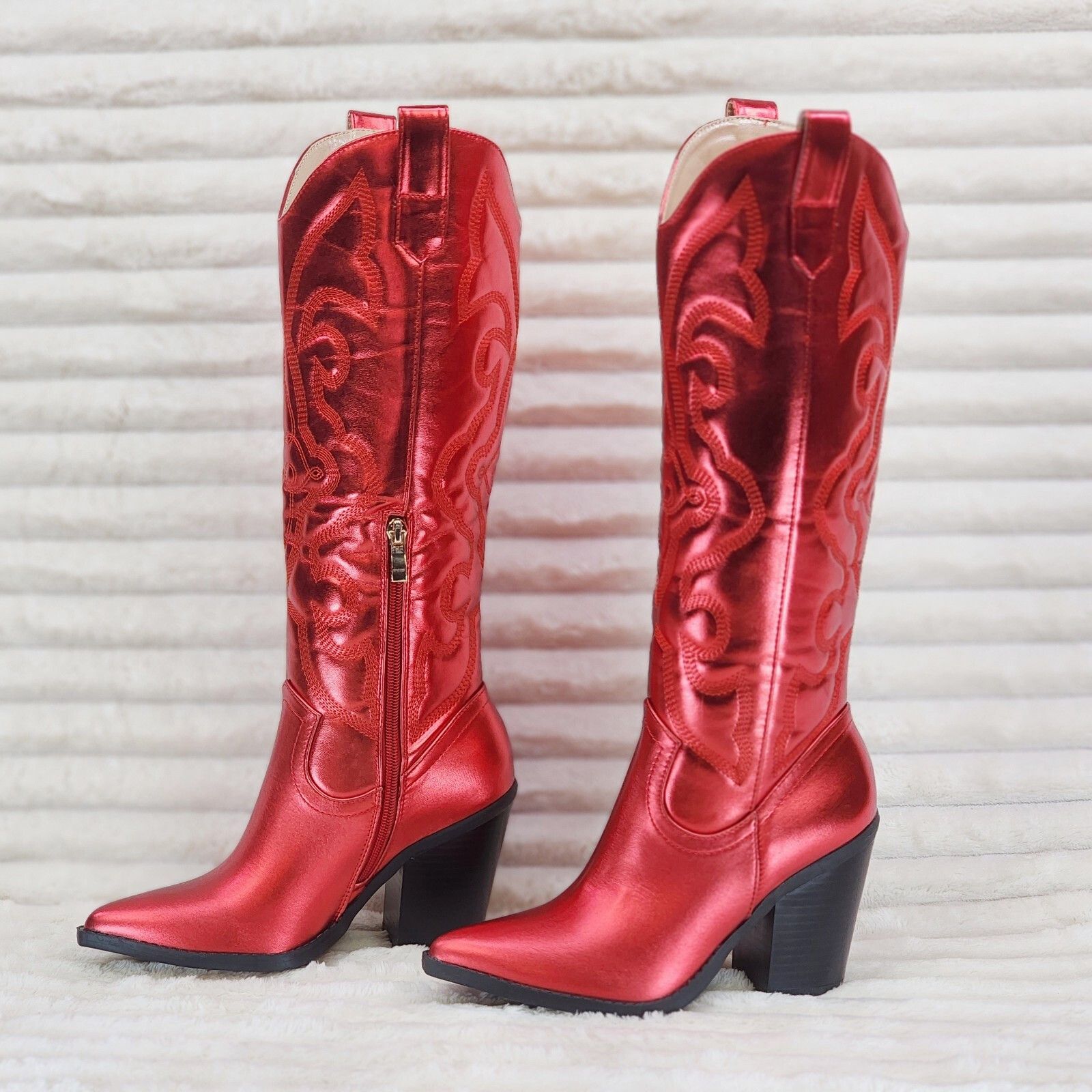 Other Electric Cowboy Brush Metallic Matte Western Knee High Cowgi Size US 6 / IT 36 - 4 Thumbnail